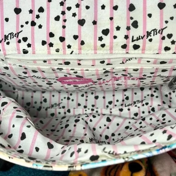 Betsey Johnson Zooey Ocelot Blue Floral Convertible Backpack - Picture 7 of 9